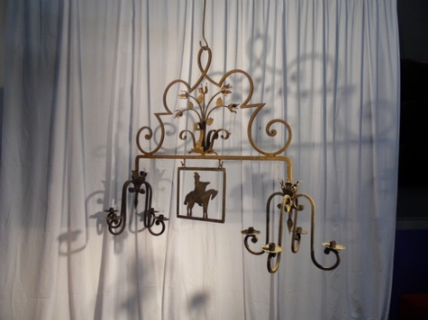 chandelier fer forge decor cheval 