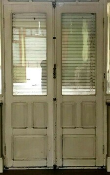 Double portes de passage en bois laqué XX siècle