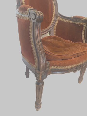 fauteuils d'enfant Louis XVI en hêtre patiné à l'antique . XIX siècle .