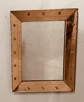 miroir à parclose circa1950 verre teinté décor de pointe en verre . XX siècle .