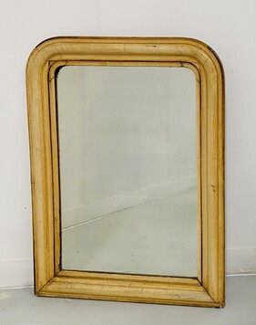 miroir Louis Philippe patine antique à moulure fond bois . XIX siècle .