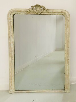 miroir Louis Philippe patine antique à moulure fond bois . XIX siècle .