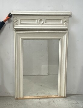 miroir Louis XVI en bois et stuc patine antique . XIX siècle .