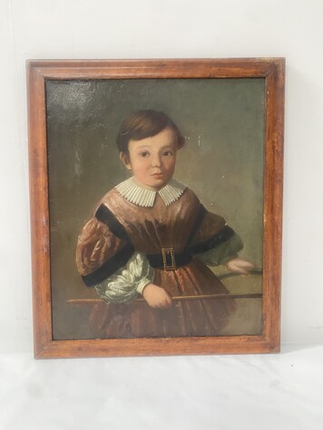 peinture sur toile représentant un jeune aristocrate . XIX siècle .